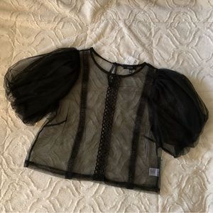 NWT Sheer Black Blouse